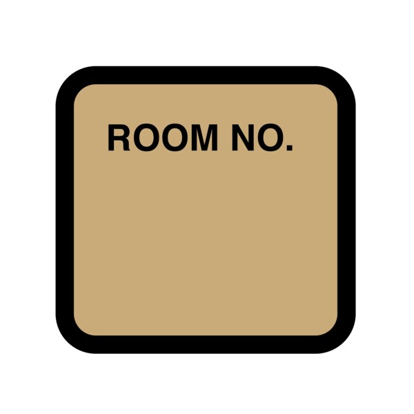 Nevs Printed Chart Labels - Room No 1-7/16" x 1-1/2" Tan w/Black NRBP-S-TAN - main